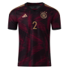 Men's Authentic RÜDIGER #2 Germany Away Soccer Jersey Shirt 2022 Adidas World Cup 2022