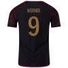 Men's Authentic WERNER #9 Germany Away Soccer Jersey Shirt 2022 Adidas World Cup 2022