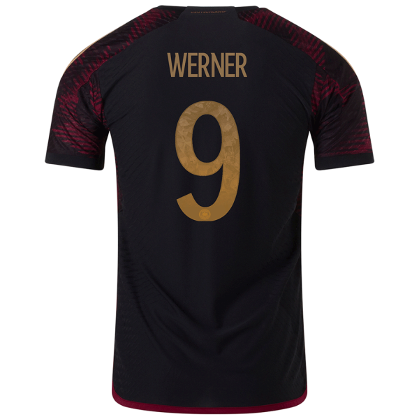 Men's Authentic WERNER #9 Germany Away Soccer Jersey Shirt 2022 Adidas World Cup 2022