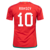 Men's Replica RAMSEY #10 Wales Home Soccer Jersey Shirt 2022 Adidas - World Cup 2022