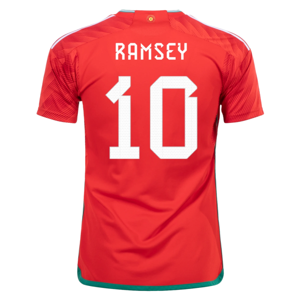 Men's Replica RAMSEY #10 Wales Home Soccer Jersey Shirt 2022 Adidas - World Cup 2022