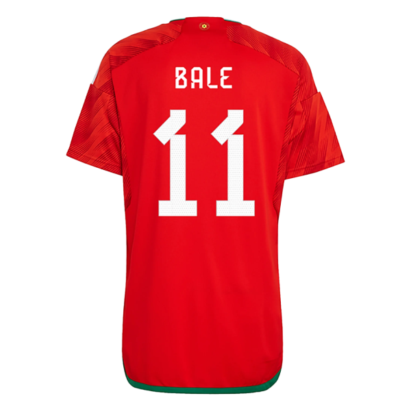 Men's Replica BALE #11 Wales Home Soccer Jersey Shirt 2022 Adidas - World Cup 2022