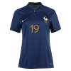 Women's Replica BENZEMA #19 France Home Soccer Jersey Shirt 2022 Nike
