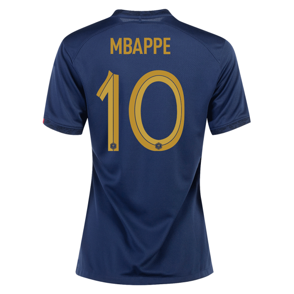 Women's Replica MBAPPE #10 France Home Soccer Jersey Shirt 2022 Nike