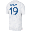 Men's Authentic BENZEMA #19 France Away Soccer Jersey Shirt 2022 Nike World Cup 2022