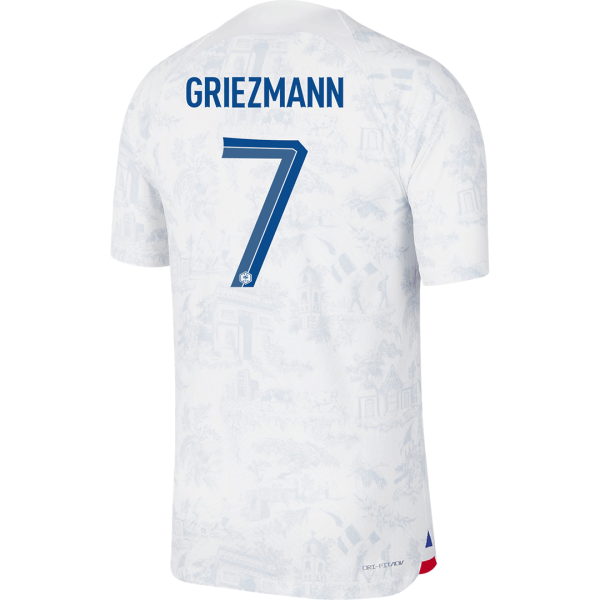 Men's Authentic GRIEZMANN #7 France Away Soccer Jersey Shirt 2022 Nike World Cup 2022