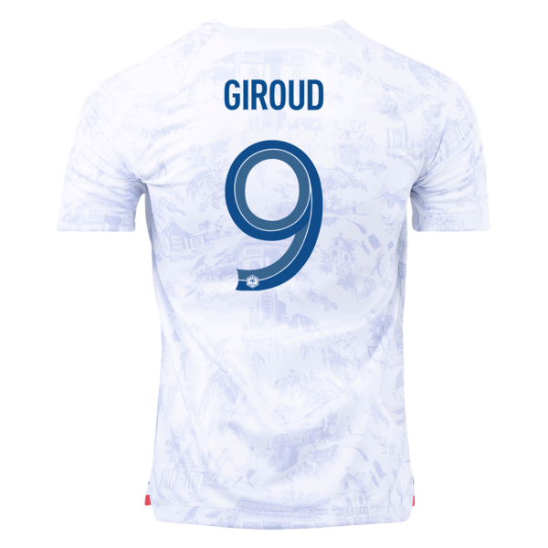 Men's Replica GIROUD #9 France Away Soccer Jersey Shirt 2022 Nike - World Cup 2022
