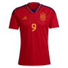 Men's Replica GAVI #9 Spain Home Soccer Jersey Shirt 2022 Adidas - World Cup 2022