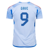 Men's Replica GAVI #9 Spain Away Soccer Jersey Shirt 2022 Adidas - World Cup 2022
