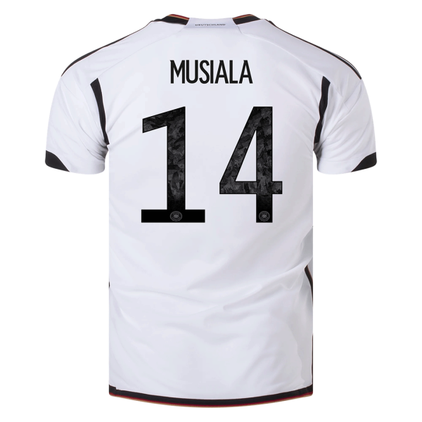Men's Replica MUSIALA #14 Germany Home Soccer Jersey Shirt 2022 Adidas - World Cup 2022