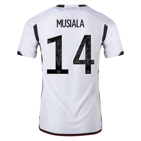 Men's Authentic MUSIALA #14 Germany Home Soccer Jersey Shirt 2022 Adidas World Cup 2022