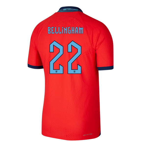Men's Authentic BELLINGHAM #22 England Away Soccer Jersey Shirt 2022 Nike World Cup 2022