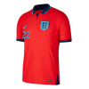 Men's Authentic BELLINGHAM #22 England Away Soccer Jersey Shirt 2022 Nike World Cup 2022