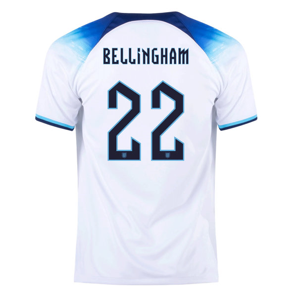Men's Replica BELLINGHAM #22 England Home Soccer Jersey Shirt 2022 Nike - World Cup 2022