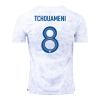 Men's Replica TCHOUAMENI #8 France Away Soccer Jersey Shirt 2022 Nike - World Cup 2022