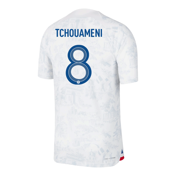 Men's Authentic TCHOUAMENI #8 France Away Soccer Jersey Shirt 2022 Nike World Cup 2022