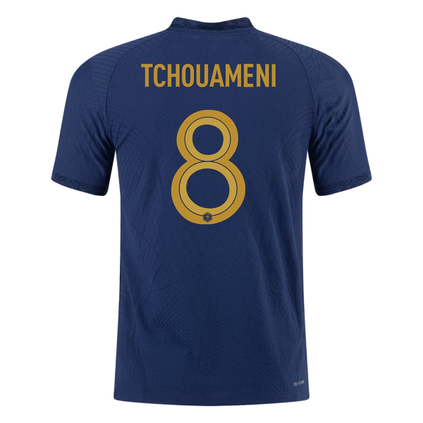 Men's Authentic TCHOUAMENI #8 France Home Soccer Jersey Shirt 2022 Nike World Cup 2022