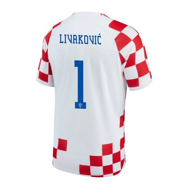 Men's Replica LIVAKOVIĆ #1 Croatia Home Soccer Jersey Shirt 2022 Nike - World Cup 2022