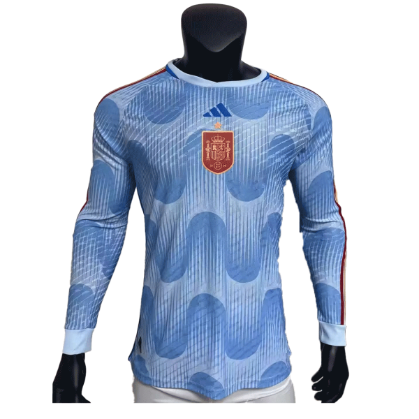 Men's Authentic Spain Away Soccer Long Sleeves Jersey Shirt 2022 Adidas - World Cup 2022