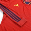 Men's Authentic Spain Home Soccer Long Sleeves Jersey Shirt 2022 Adidas - World Cup 2022