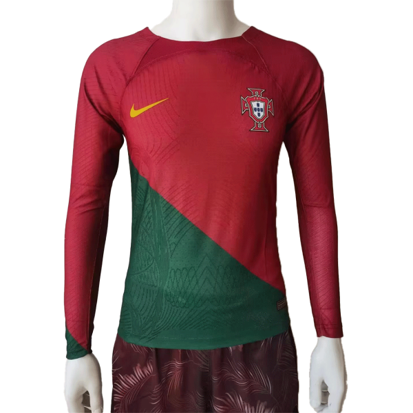 Men's Authentic Portugal Home Soccer Long Sleeves Jersey Shirt 2022 Nike - World Cup 2022