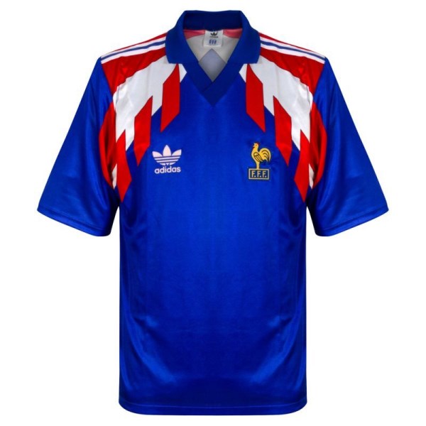 Men's Retro 1990 World Cup France Home Soccer Jersey Shirt Adidas