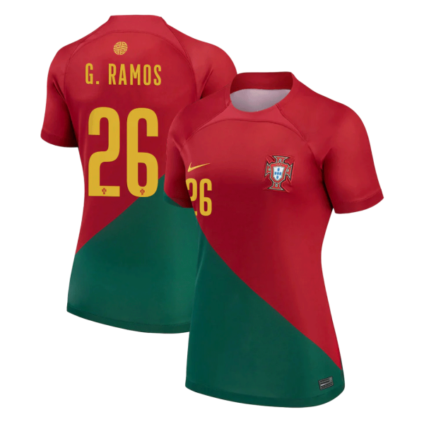 Women's Replica G.RAMOS #26 Portugal Home Soccer Jersey Shirt 2022 Nike