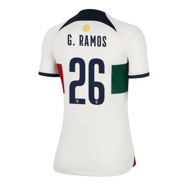 Women's Replica G.RAMOS #26 Portugal Away Soccer Jersey Shirt 2022 Nike