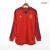 Men's Replica Spain Home Long Sleeves Soccer Jersey Shirt 2022 Adidas - World Cup 2022