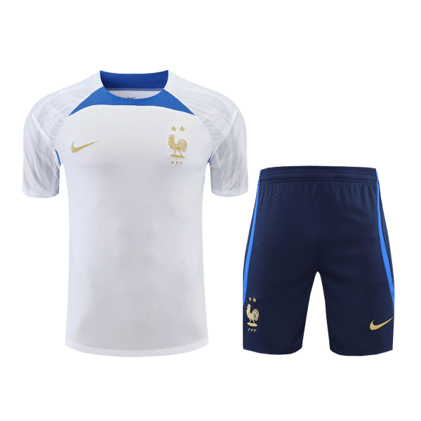 Men's Replica France Pre-Match Pre-Match Soccer Jersey Kit (Jersey+Shorts) 2022 Nike