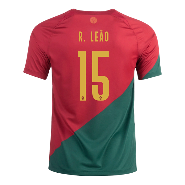 Men's Replica R. LEÃO #15 Portugal Home Soccer Jersey Shirt 2022 Nike - World Cup 2022