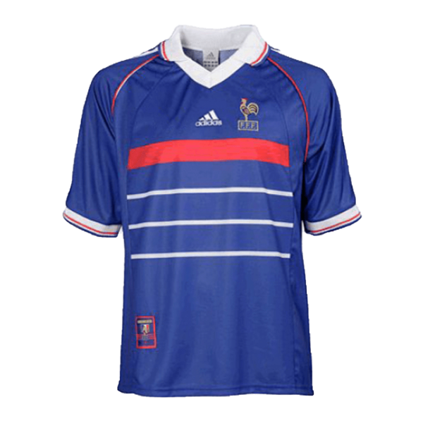 Men's Retro 1998 France Home Soccer Jersey Shirt Adidas