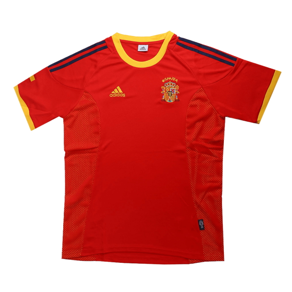 Men's Retro 2002 Spain Home Soccer Jersey Shirt Adidas